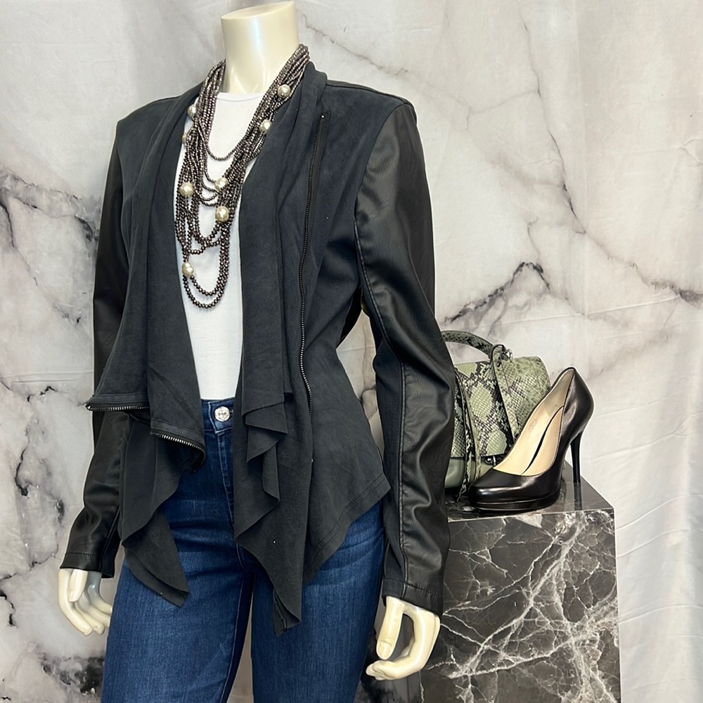 Blank NYC vegan leather Suede jacket